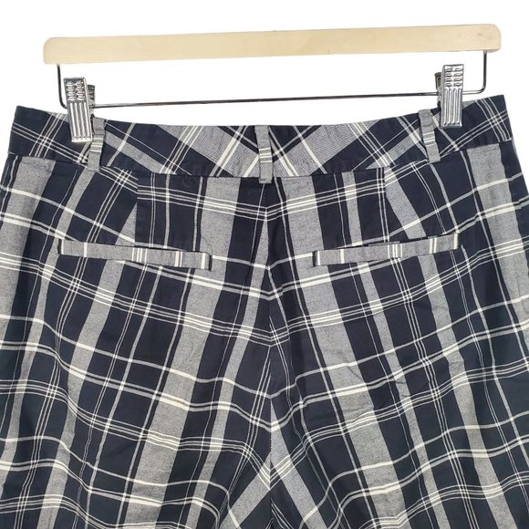 LRL Lauren Active Bermuda Shorts Plaid Golf Academia Grunge Punk Flat-Front - Picture 4 of 5